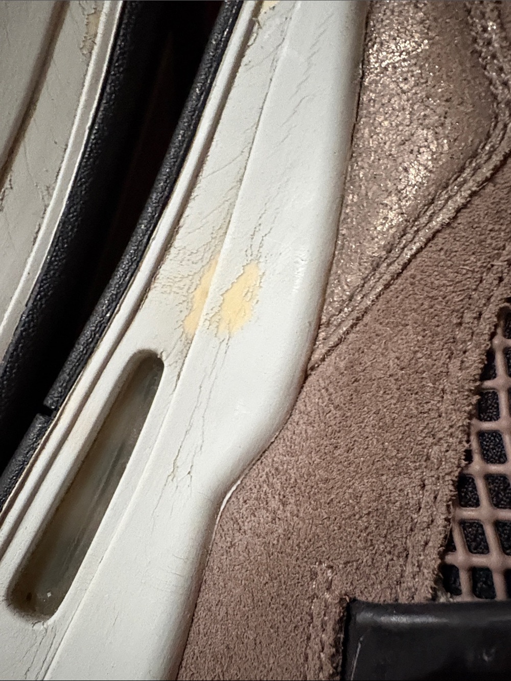 Jordan Men’s Suede Sneakers in Taupe Haze with Black and Red Accents - Picture 4 of 11